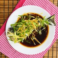 Steamed Black Cod with Ginger and Scallions